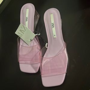 Zara vinyl pink sandals